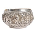 19TH CENTURY INDIAN SILVER TEMPLE PRAYER BOWL