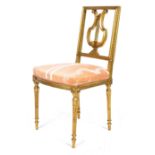 19TH CENTURY GILLOWS OF LANCASTER GILT WOOD SALON CHAIR