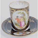 19TH CENTURY ROYAL VIENNA PORCELAIN CABINET CUP & SAUCER