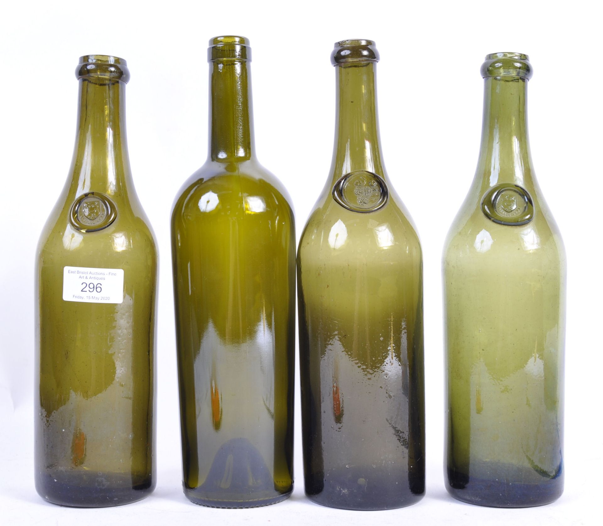 COLLECTION OF FOUR ANTIQUE GLASS WINE BOTTLES - Image 2 of 6