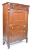 19TH CENTURY ANTIQUE MAHOGANY SECRETAIRE ABATTANT