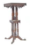 19TH CENTURY ANGLO INDIAN TEAK TORCHERE STAND / WINE TABLE