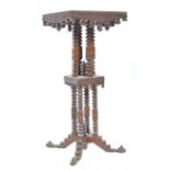 19TH CENTURY ANGLO INDIAN TEAK TORCHERE STAND / WINE TABLE