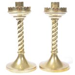 PAIR OF 19TH CENTURY ENGLISH ANTIQUE GOTHIC CANDLESTICKS