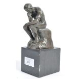 EARLY 20TH CENTURY RODIN BRONZE THE THINKER FIGURINE