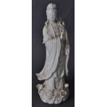 19TH CENTURY CHINESE ANTIQUE PORCELAIN FIGURE OF GUANYIN