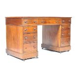 19TH CENTURY VICTORIAN MAHOGANY TWIN PEDESTAL OFFICE DESK