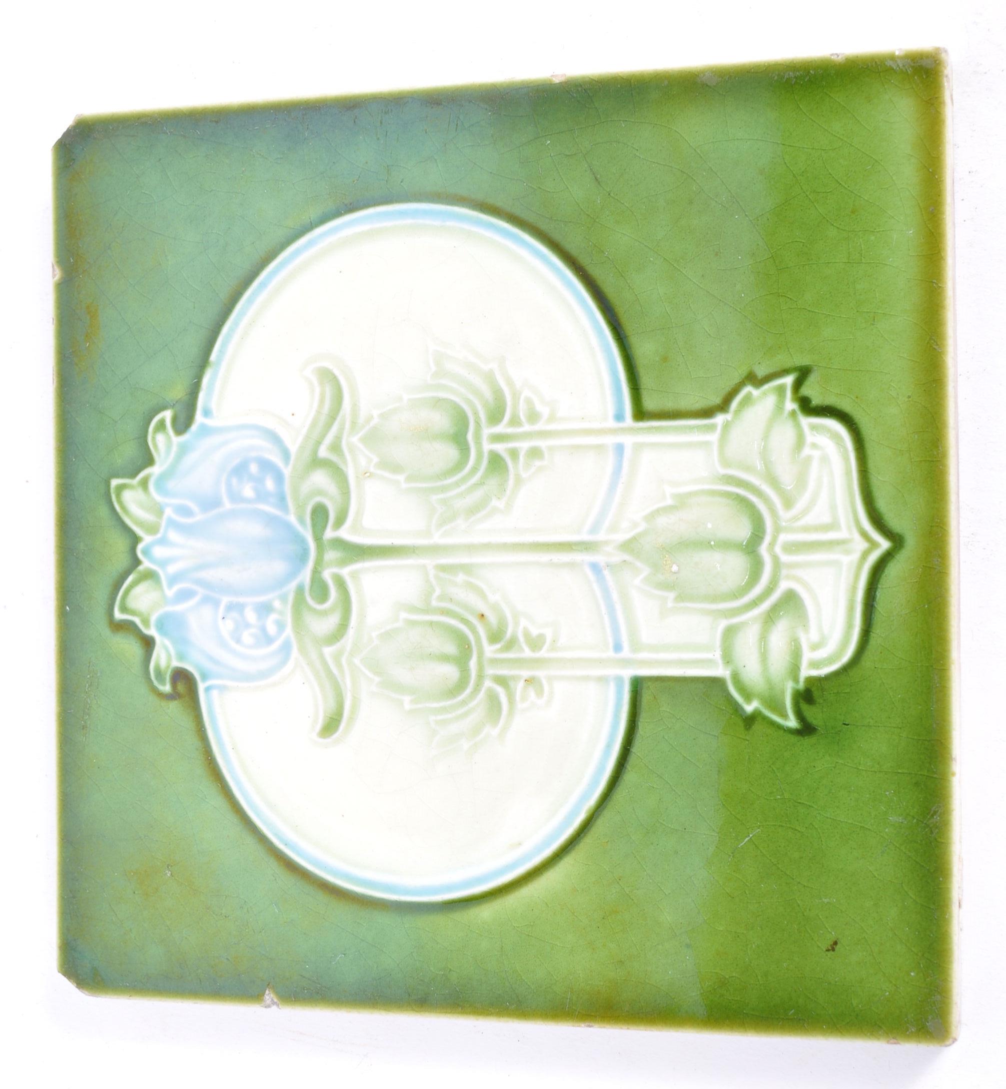 TWO 19TH CENTURY VICTORIAN ART NOUVEAU MAJOLICA TILES - Image 4 of 5