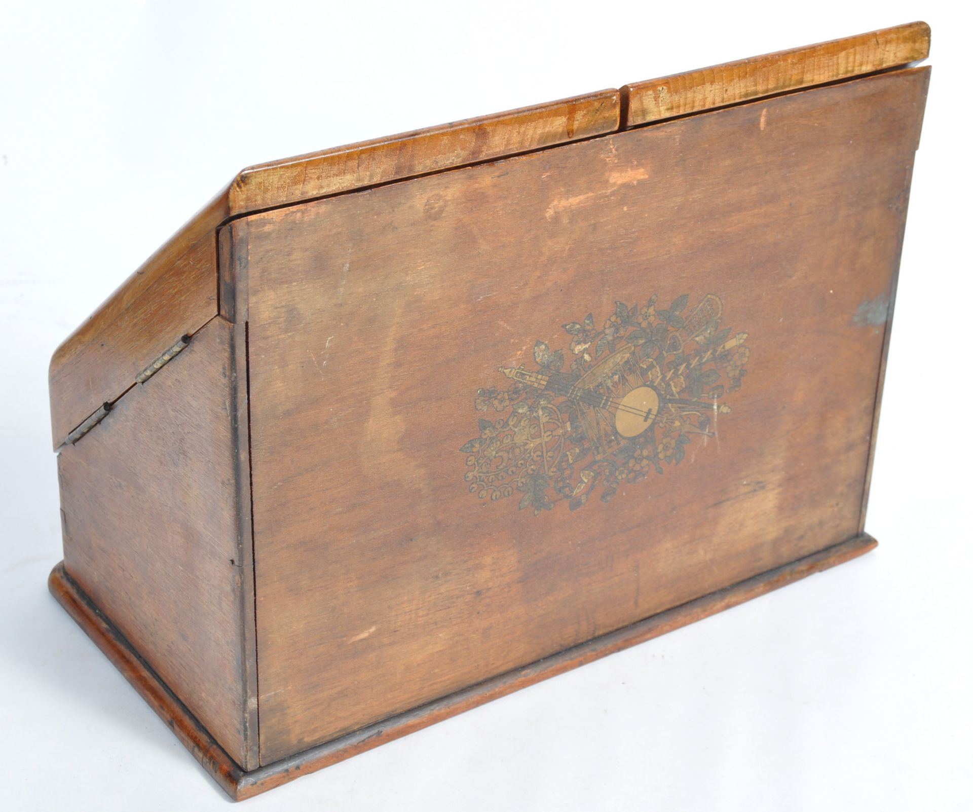 EARLY 20TH CENTURY EDWARDIAN WALNUT STATIONARY BOX - Bild 7 aus 8