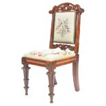 19TH CENTURY VICTORIAN ENGLISH ANTIQUE ROSEWOOD BEDROOM CHAIR