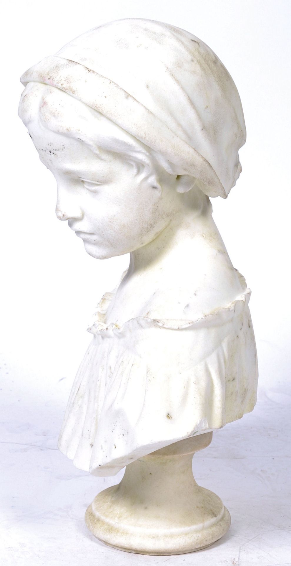 18TH / 19TH CENTURY ITALIAN WHITE MARBLE BUST OF A MAIDEN - Bild 5 aus 8