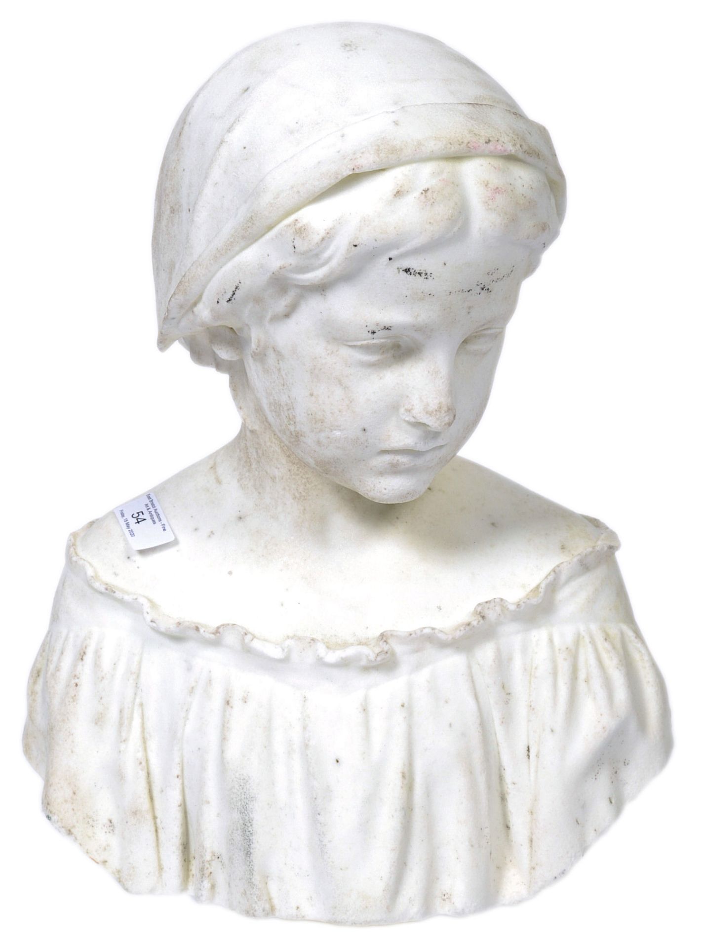 18TH / 19TH CENTURY ITALIAN WHITE MARBLE BUST OF A MAIDEN - Bild 4 aus 8