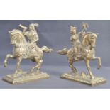 PAIR OF 19TH CENTURY ANTIQUE BRASS HORSE FIGURES