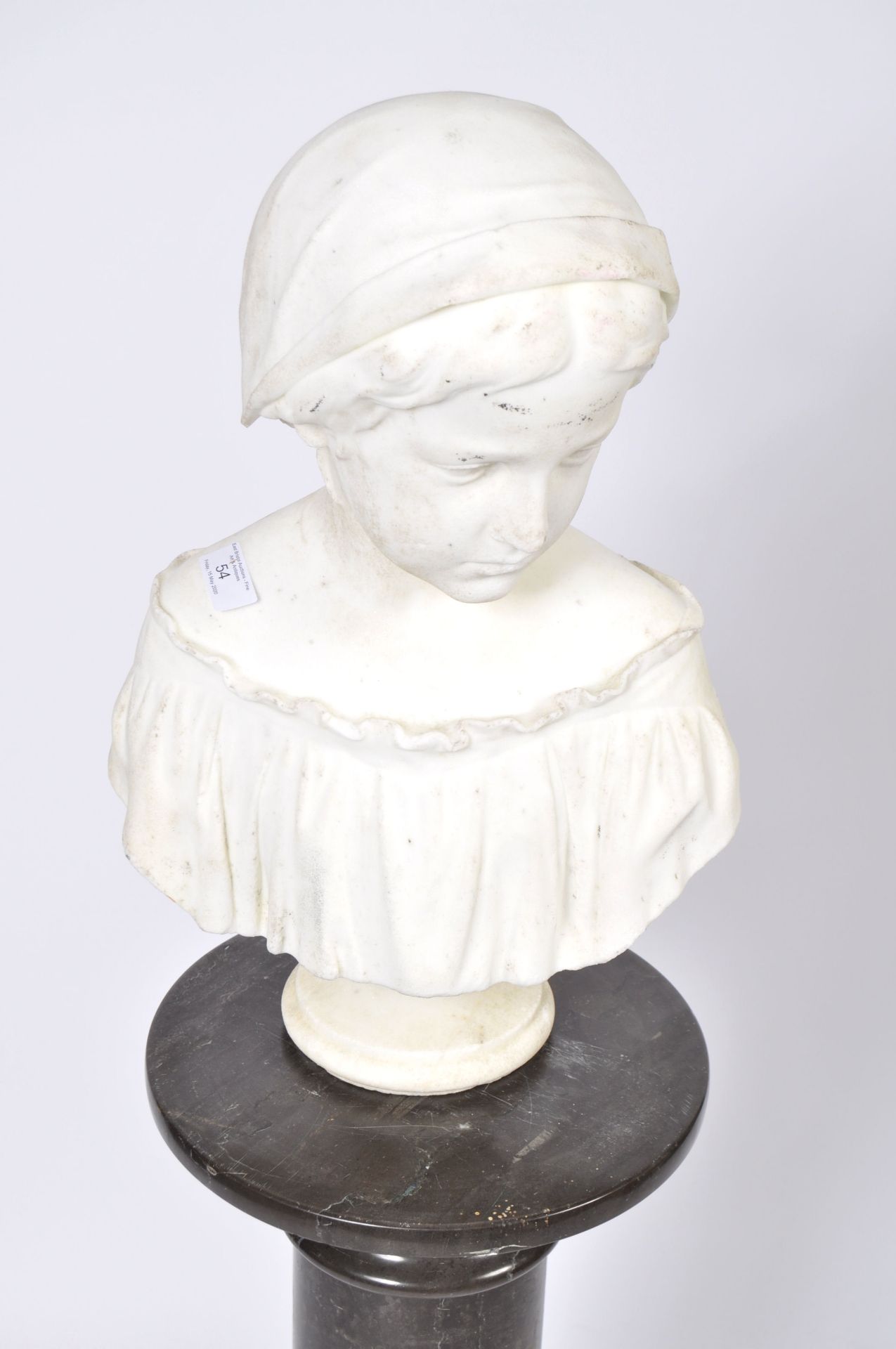 18TH / 19TH CENTURY ITALIAN WHITE MARBLE BUST OF A MAIDEN - Bild 3 aus 8