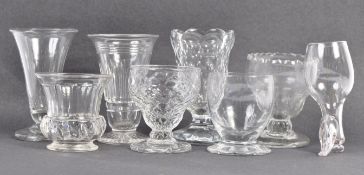 COLLECTION OF GEORGIAN ANTIQUE GLASS JELLY GLASSES ETC.