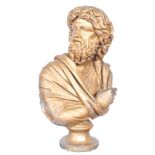 EARLY 19TH CENTURY GRAND TOUR PLASTER BUST OF ZEUS