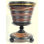 19TH CENTURY OAK WINE BUCKET WITH STAND