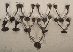 A collection of 8 modern 20th century twin sconce