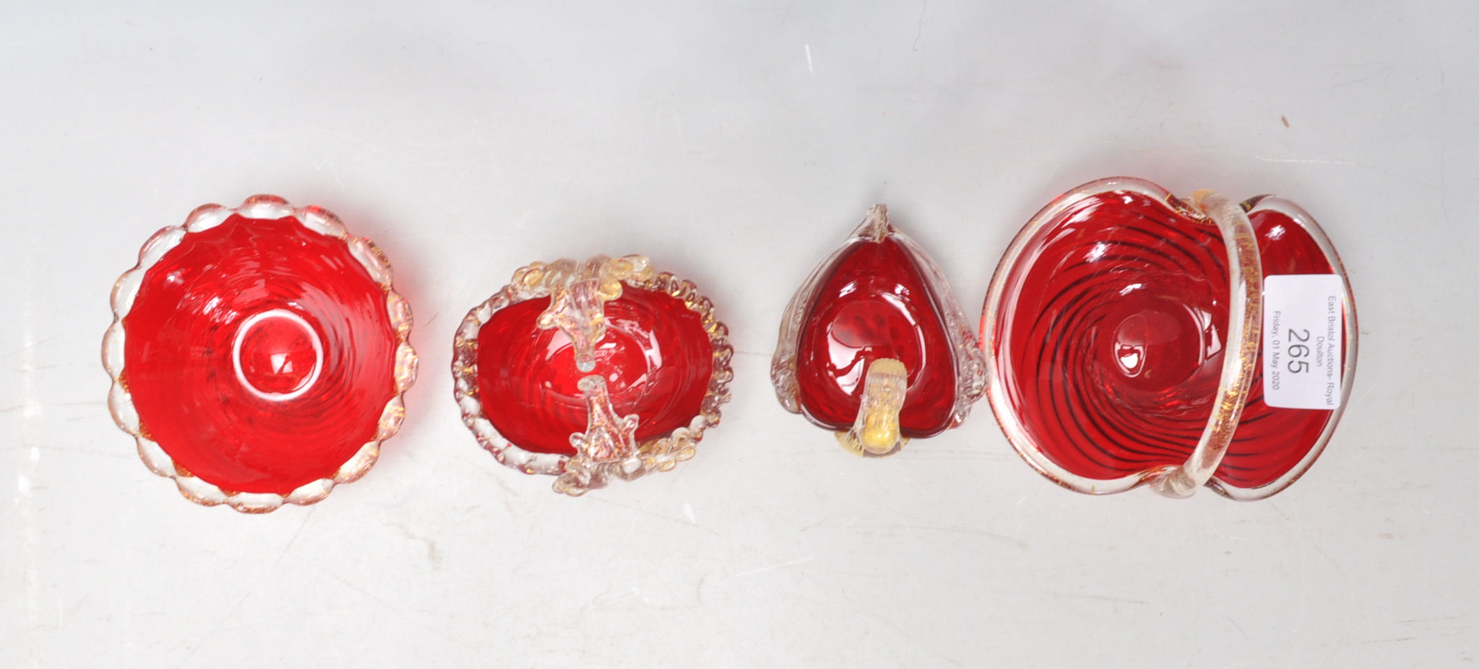 A group of 20th Century Venetian Murano glass ruby - Image 6 of 8