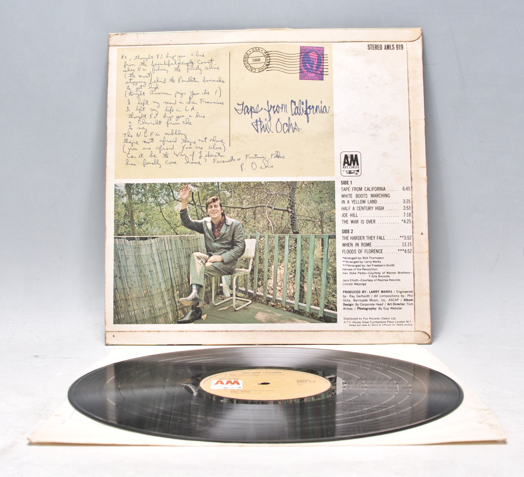 A vinyl long play LP record album by Phil Ochs – T - Image 3 of 5