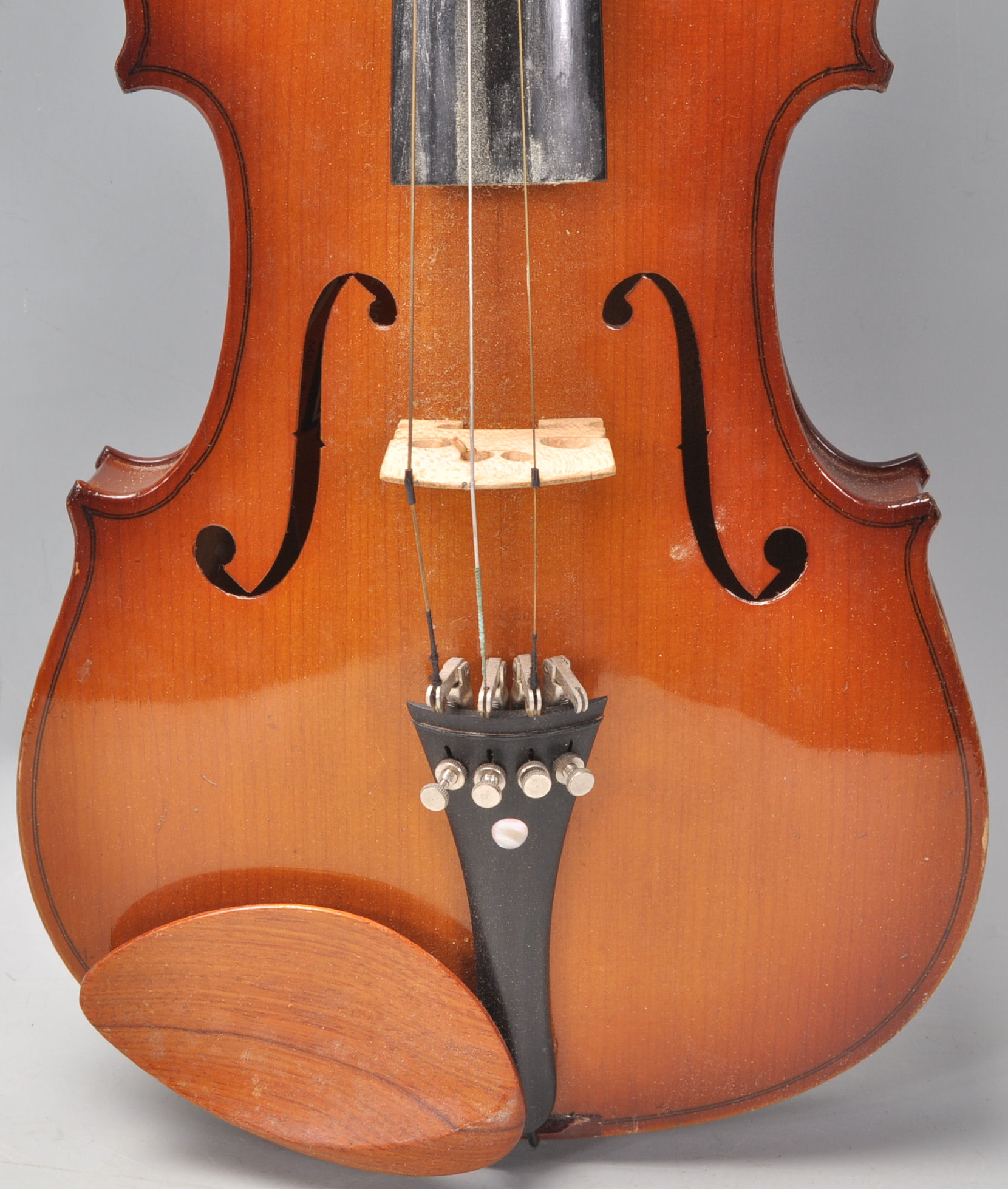 A 20th Century full size violin with two piece bac - Image 14 of 18