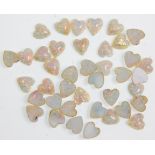 A group of past opal type hearts. Approx 40 in tot