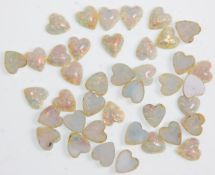 A group of past opal type hearts. Approx 40 in tot