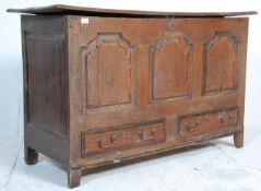 A Georgian 18th century country oak mule chest wit
