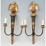 A pair of 20th Century gilt wall mounting candelab