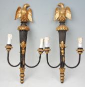 A pair of 20th Century gilt wall mounting candelab