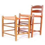 20TH CENTURY RETRO VINTAGE BEECH SIDE CHAIR AND FO