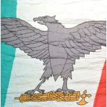 WWII ITALIAN MUSSOLINI UNIT LARGE LINEN 1944 FLAG