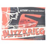 BLITZKRIEG - 1962 - RARE UK QUAD CINEMA POSTER FOR THE WWII MOVIE