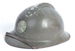 RARE WWI M23 FRENCH ADRIAN STEEL COMBAT HELMET - COMPLETE EXAMPLE