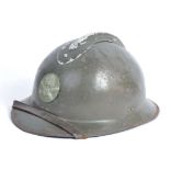 RARE WWI M23 FRENCH ADRIAN STEEL COMBAT HELMET - COMPLETE EXAMPLE