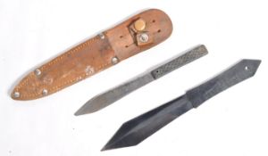 TWO WWII SECOND WORLD WAR ERA COMMANDO STYLE THROWING KNIVES