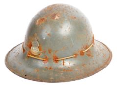 RARE WWII SOUTH EAST ASIA AIR RAID PRECAUTIONS HELMET