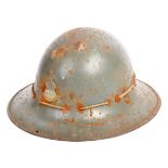 RARE WWII SOUTH EAST ASIA AIR RAID PRECAUTIONS HELMET