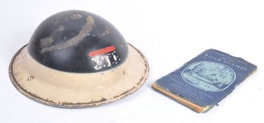 RARE WWII UPPER THAMES PATROL STEEL BRODIE HELMET & MAP