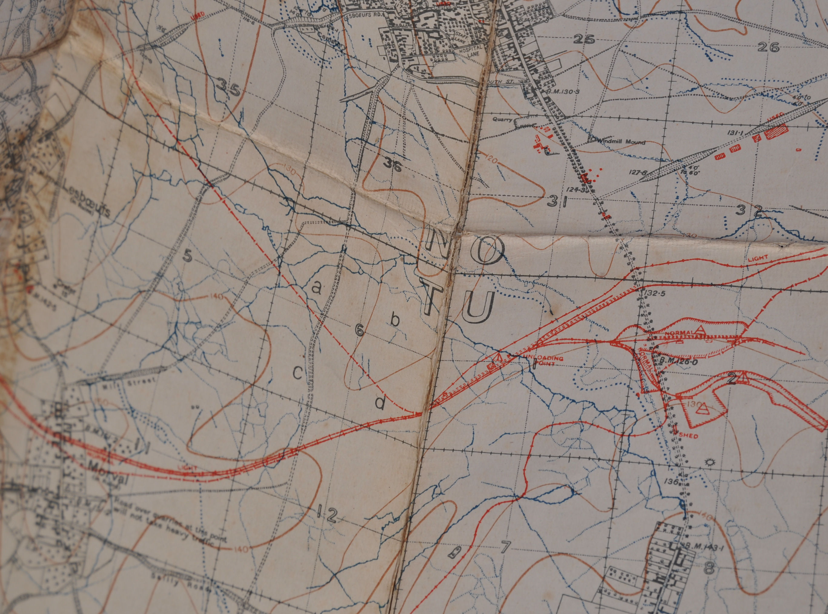 WWI FIRST WORLD WAR TRENCH MAP OF ALBERT SOMME 1918 - Image 3 of 6