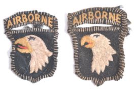 TWO WWII SECOND WORLD WAR 101ST AIRBORNE CLOTH PATCHES