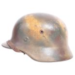 RARE ORIGINAL WWII GERMAN NORMANDY CAMOUFLAGE M35 STAHLHELM