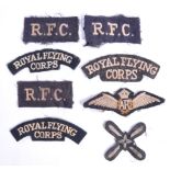 COLLECTION OF WWI FIRST WORLD WAR ROYAL FLYING CORPS PATCHES