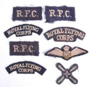 COLLECTION OF WWI FIRST WORLD WAR ROYAL FLYING CORPS PATCHES