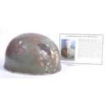 RARE WWII 1ST AIRBORNE ROYAL IRISH RIFLES WORN HELMET W/PROVENANCE