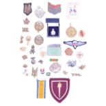 COLLECTION OF ASSORTED CAP BADGES & MILITARY ITEMS