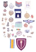 COLLECTION OF ASSORTED CAP BADGES & MILITARY ITEMS