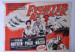 ' FIGHTER ATTACK ' 1953 - ORIGINAL UK QUAD CINEMA ADVERTISING POSTER
