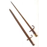 TWO 19TH CENTURY ANTIQUE RIFLE BAYONETS