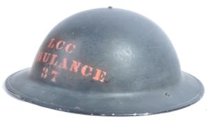 RARE WWII LONDON COUNTY COUNCIL AMBULANCE BRODIE HELMET